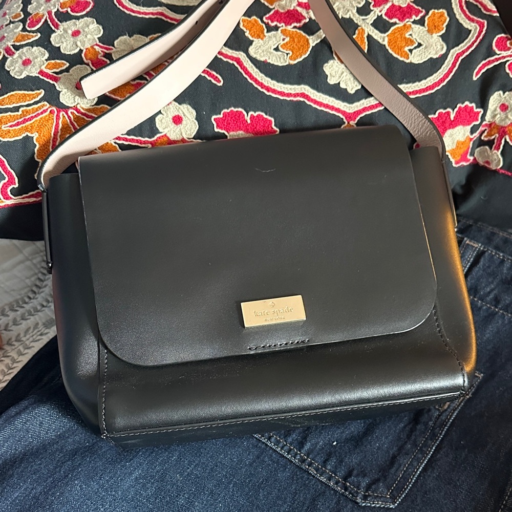 Kate Spade Black Crossbody Bag with Gold Accent
